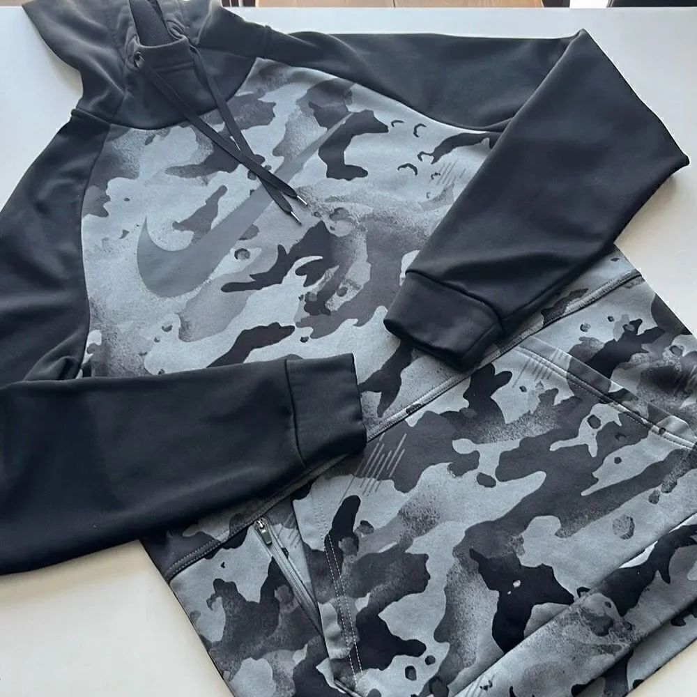 Nike Camo Poly Mock Neck Hoodie Sz. Small